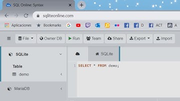 SQLITE ON LINE - Practica SQL ON LINE desde tu Navegador