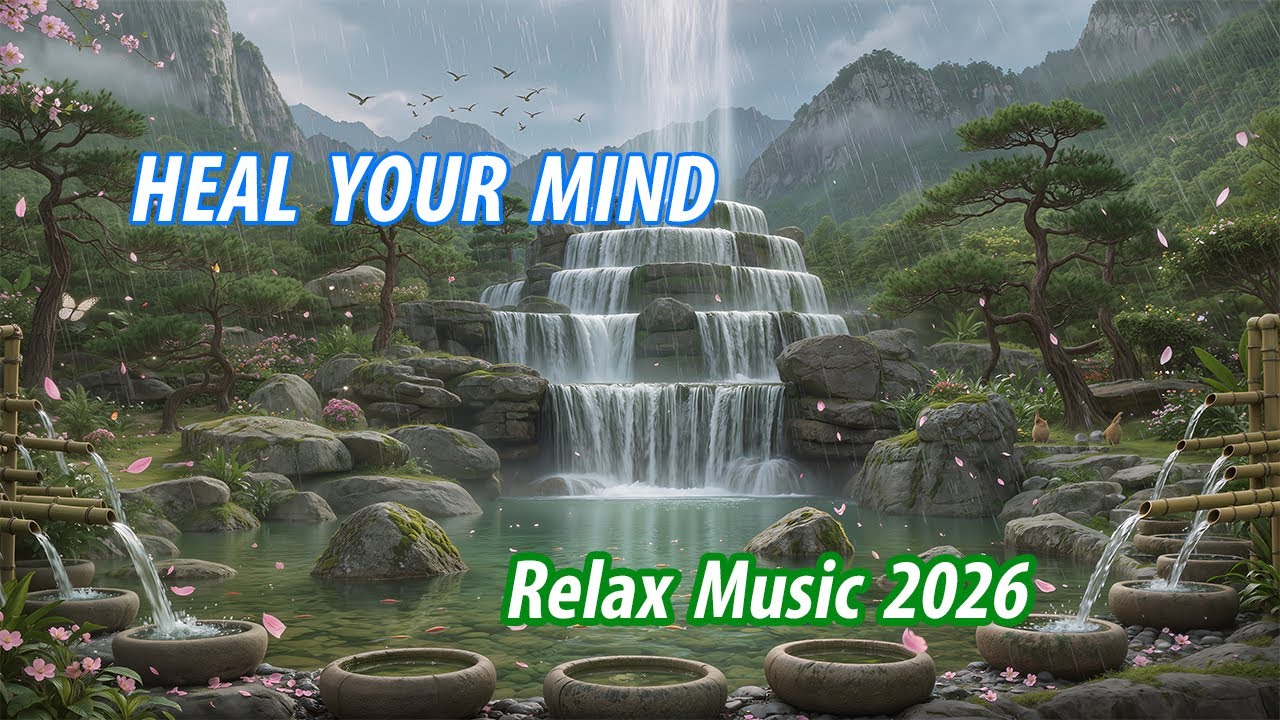 Relax Music 2026 🌿 Deep Sleep & Stress Relief | Hidden Zen Garden Waterfall & Bamboo Fountain