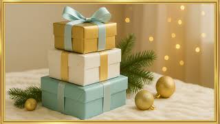 Elegant Gold, White & Ice Blue Christmas Gifts  Minimalist Holiday Décor Inspiration screenshot 2