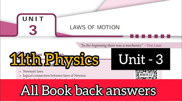 11th Physics unit 3 book back answers | Laws of Motion question answers | 11th std book back answers