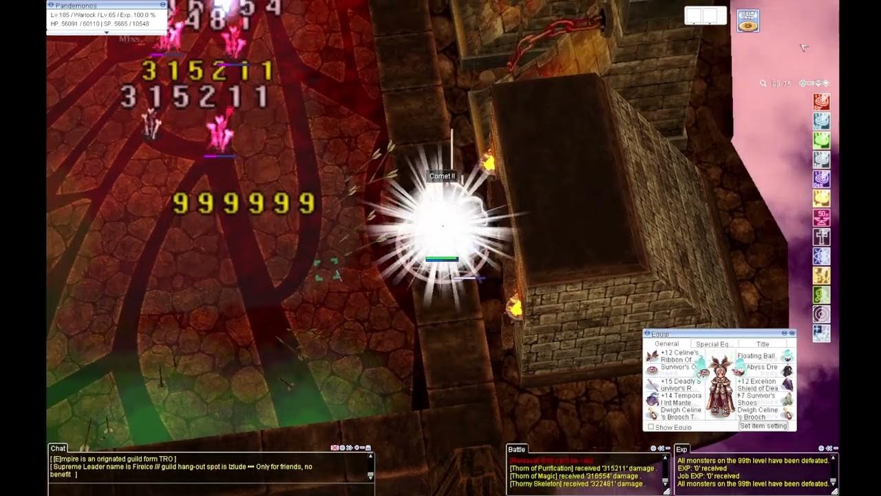 [iRO] Warlock Chain Lightning & Comet (Spellbook) VS ET & Instance