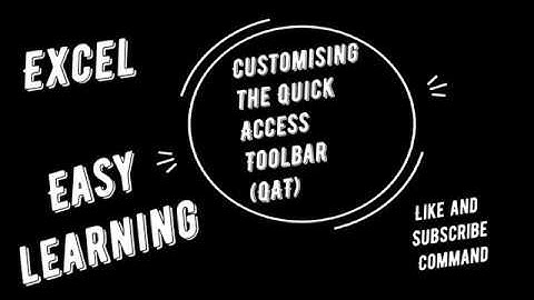 Excel Basics Customize Quick Access Toolbar (QAT) and Show New Ribbon Tabs - Tips