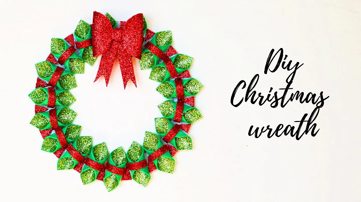 Make Christmas Wreath With Glitter Foam | DIY Christmas Wreath Ornament From Glitter Foam |