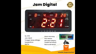 Jam Digital LED Kalender Temperature Alarm Dinding Meja Clock 1018