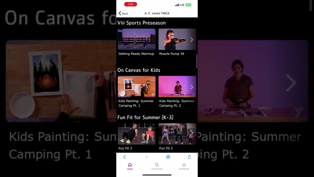 Virtual workouts from the Y app