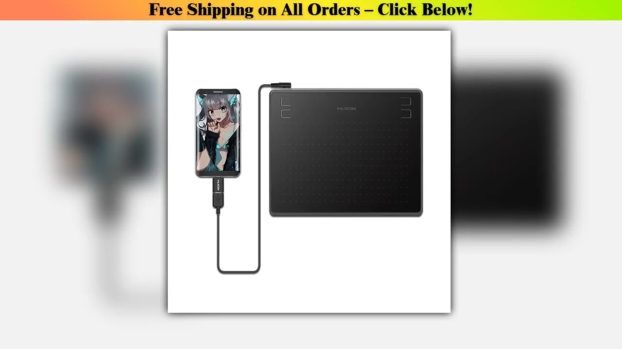 Huion HS64 6x4 Inch Graphics Tablet Ultrathin Drawing Tablet PW100 Battery-Free Pen Tablet