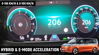 Vw T7 Multivan 218 Hp  L 0196 Kmh hybrid Mode  0100 Kmh electric Mode Acceleration