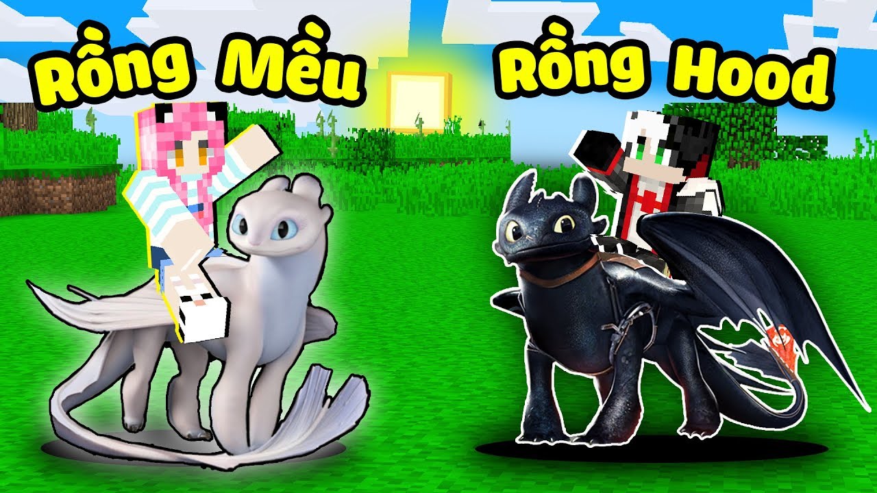 NẾU REDHOOD VÀ MỀU SỞ HỮU CON RỒNG BỐNG ĐÊM VÀ CON RỒNG ÁNH SÁNG LÀ THÚ NUÔI TRONG MINECRAFT MCPE