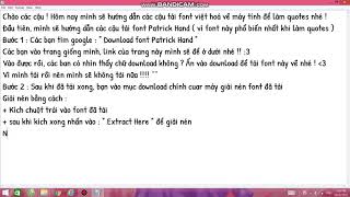 Hướng dẫn tải font Patrich Hand và font việt hoá về máy tính để làm quotes 🌟🌟 screenshot 4