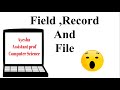 Record,Field and File |Chapter1st|Lecture 3rd