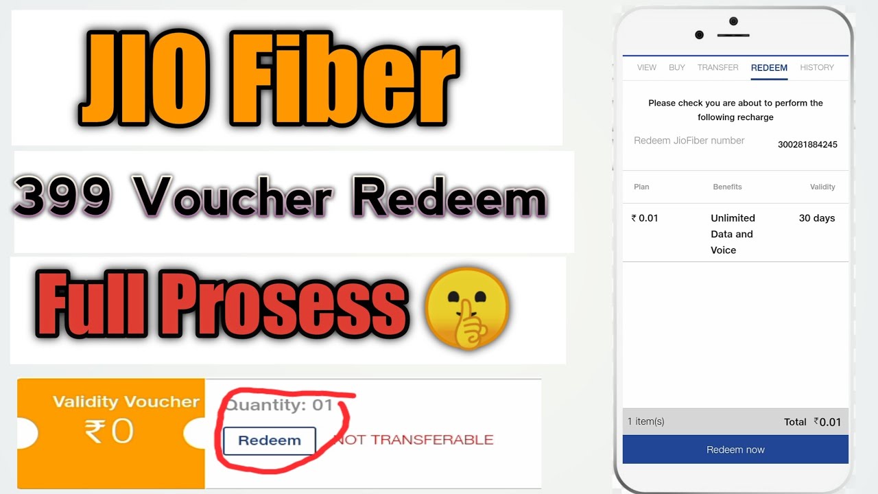 Jio Fiber Voucher Redeem Kase kare | How to redeem jio Fiber Voucher 399 plan 