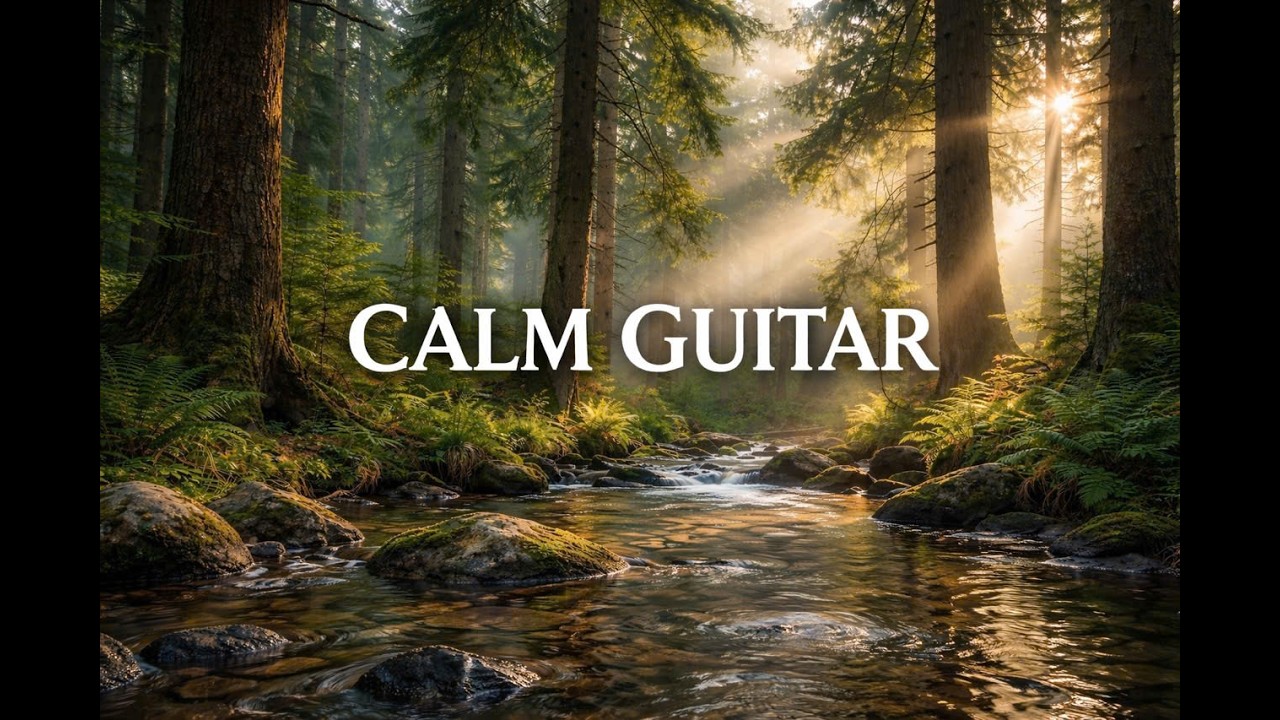 Relaxing Guitar Music in Forest Stream • Calm, Peaceful & Healing