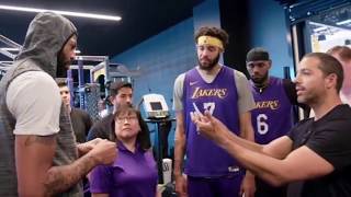 David blaine magic to lakers team anthony davis and lebron james