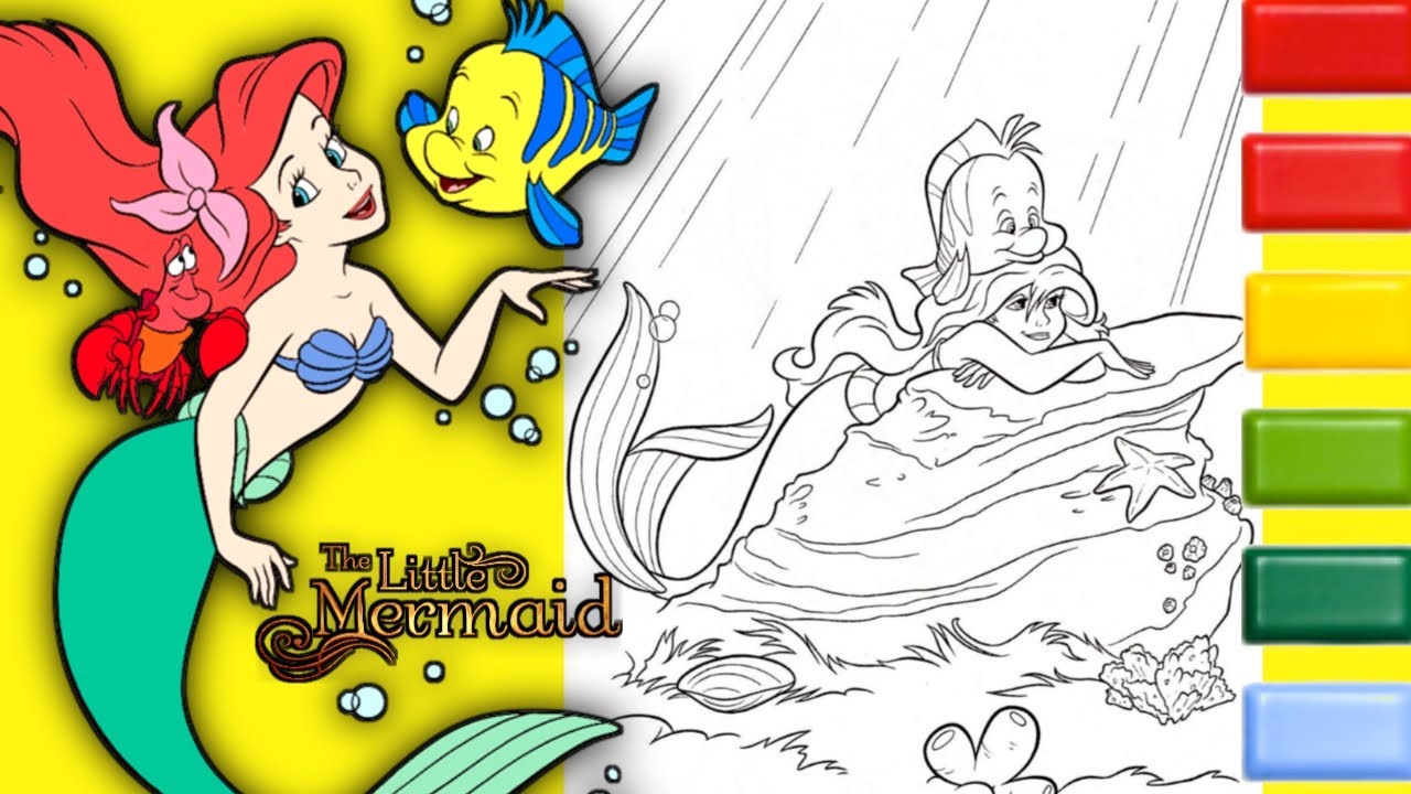 The Little Mermaid Coloring Video #25 | Disney Princess Ariel coloring page