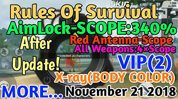 ROS/#VIP2/Nov21/AimLock-Scope:340%/No Recoil:100%/Red Antenna On Scope/All Weapons4×Scope(X-ray)VIP2