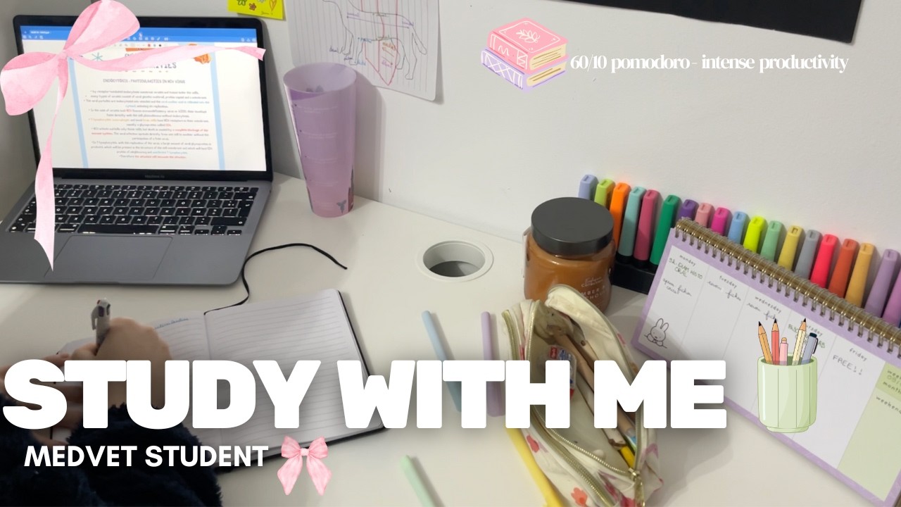 3HR STUDY WITH ME 🩺 Medvet School Finals | Intense Pomodoro Session, Deep focus, Productive