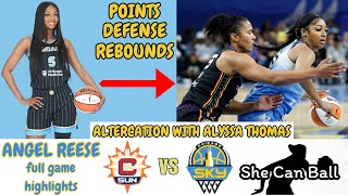 Connecticut Sun vs Chicago Sky | Angel Reese Highlights & ALTERCATION W/ ALYSSA THOMAS | ALL PLAYS