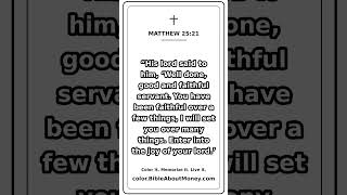 Coloring the Word: Matthew 25:21 #christian #memorize