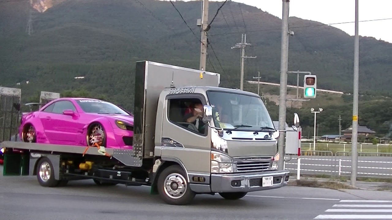 デコトラ車積車 三菱ふそうキャンター マ二割り - YouTube