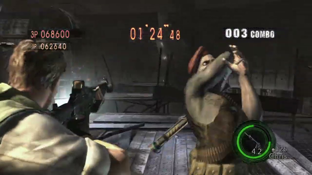 RESIDENT EVIL5- Chris Redfield vs Wesker media noche- Modo online Versus- C. De Experimentación