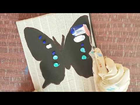 Buterfly/ Sailboat acrylic painting / Simple painting tutorial for beginners/ Tape art  #withme #28