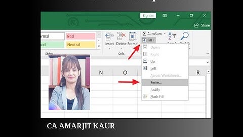Microsoft Excel Fill Options Up, Down, Right, Left, Series, Justify
