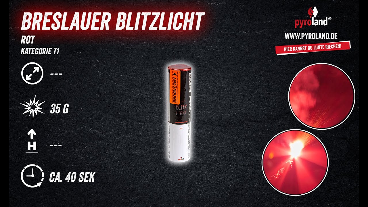 Pyroland Bengalo Stroboskop Rot (Breslauer Blitzlicht), 4,95 €