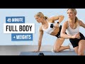45 MIN FULL BODY DUMBBELL SHRED - Strength and Cardio Workout with Weights - No Repeat