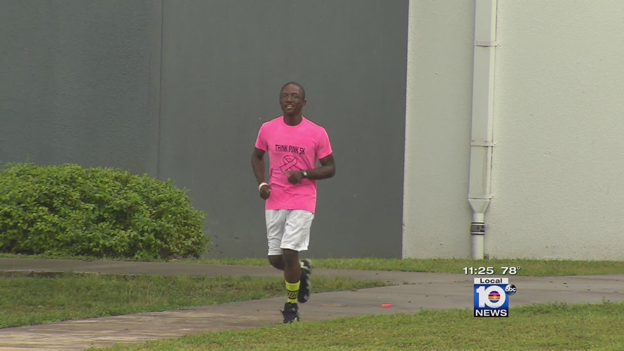 South Fla. teen hurt in crash runs for breast cancer awareness