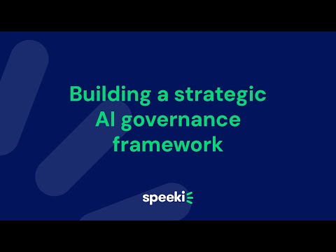 Scott Lane | Building a strategic AI governance framework - video from Speeki