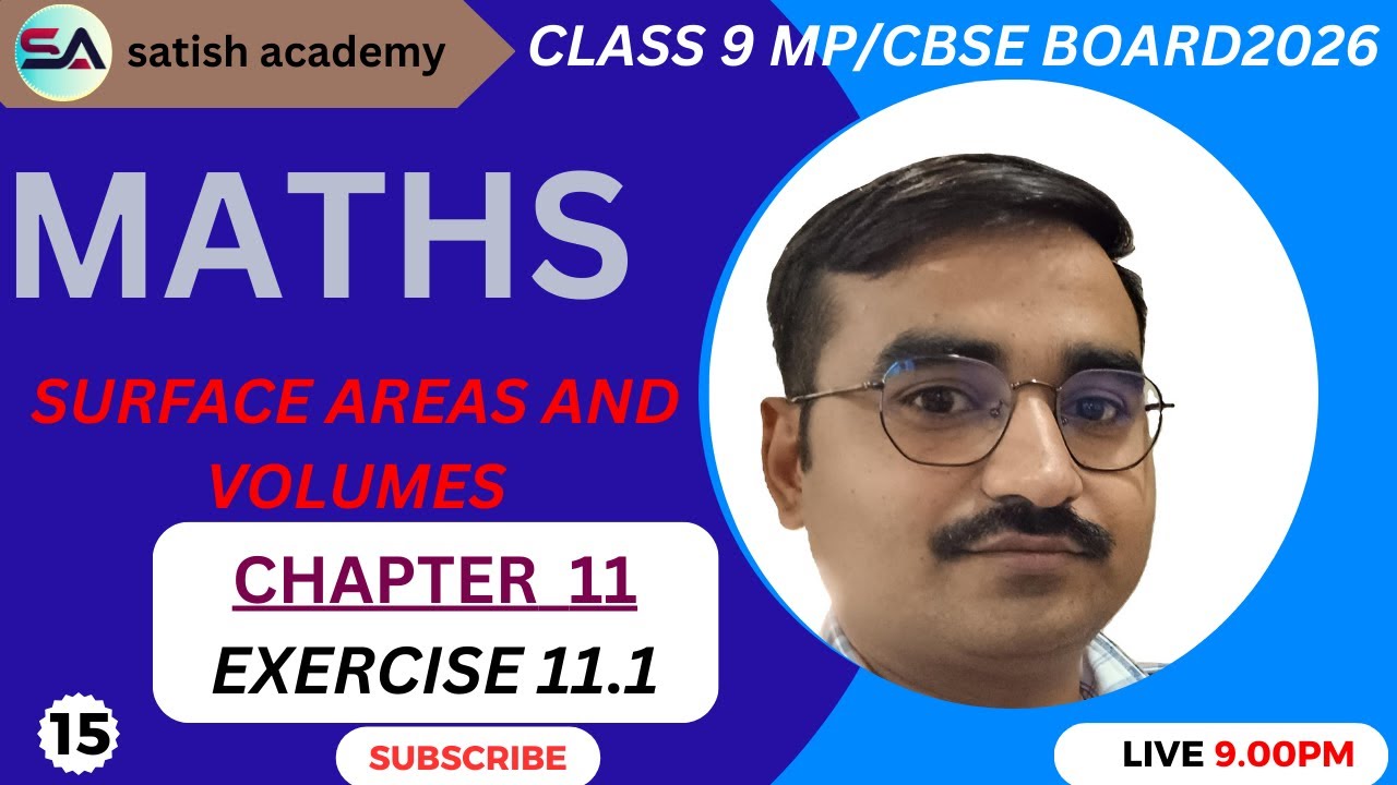 CLASS 9 MATHS SURFACE AREAS AND VOLUME CHAPTER 11 EXERCISE 11.1 , NCERT ...