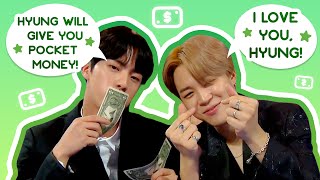 jin’s love language is giving bts pocket money 💸