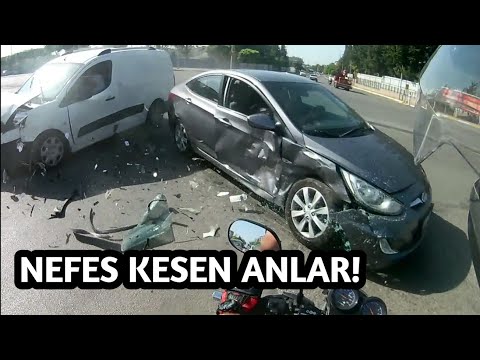 Araba Kazasının Arasında Kalan Motorcu! Türkiye'de Yaşanan Motorcu Olayları!