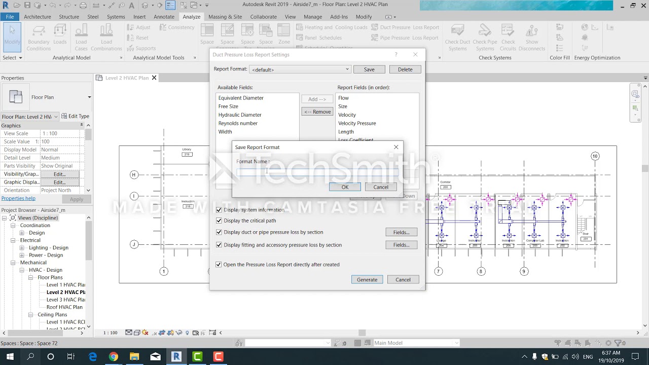 Creating Duct Pressure Loss Report 8 - YouTube