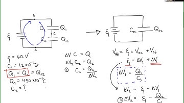 A Battery and Two Capacitors in Series, Method 1