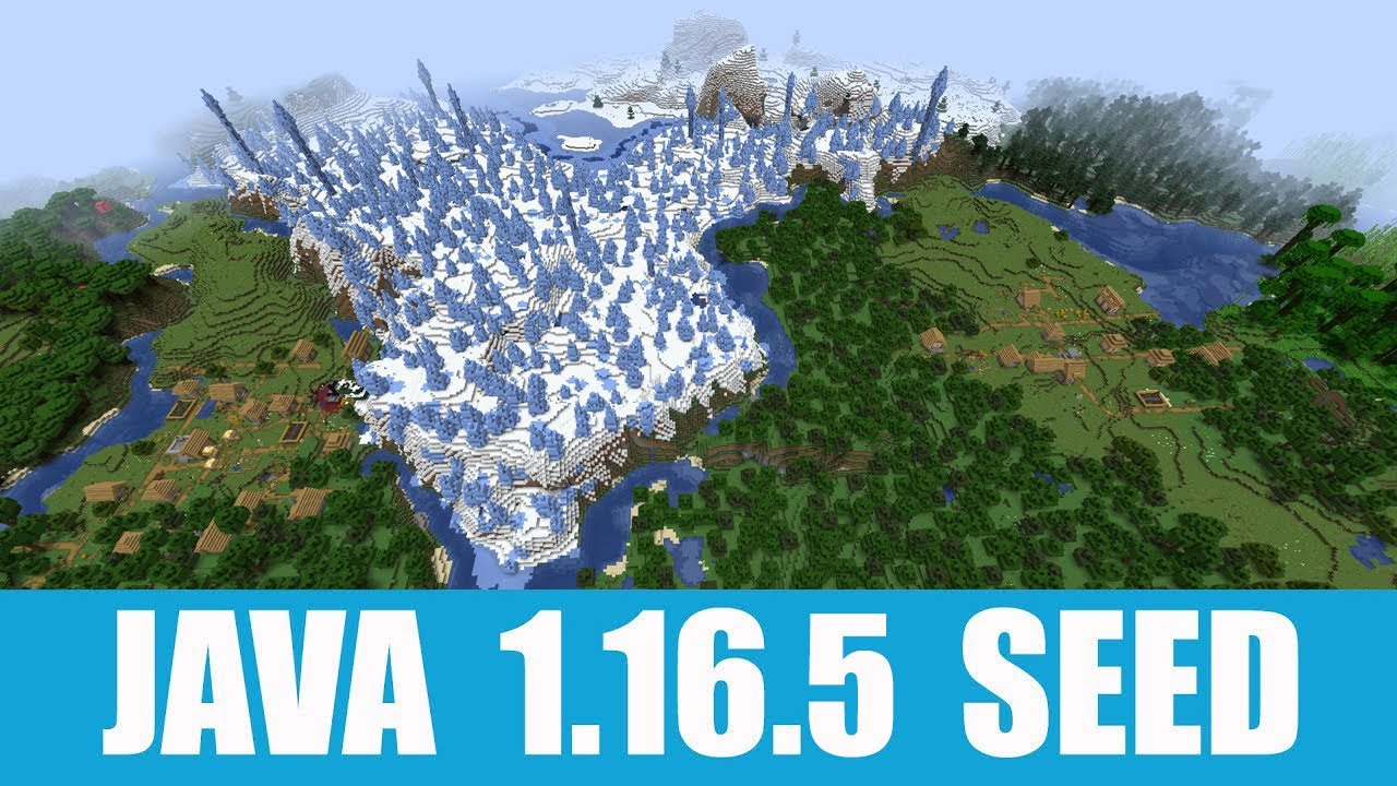 Minecraft Java 1.16.5 Seed: Two villages on ice spikes at spawn + two ...