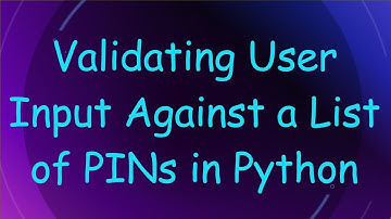 Validating User Input Against a List of PINs in Python
