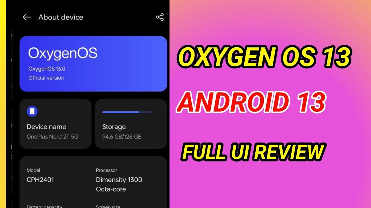 Oxygen Os 13 And Android 13 