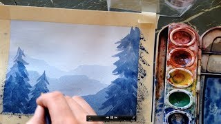 watercolor paint landscape simple painting watercolour tutorial nature beginners glazing mountain easy using artist tutorials step mountains techniques technique paintings