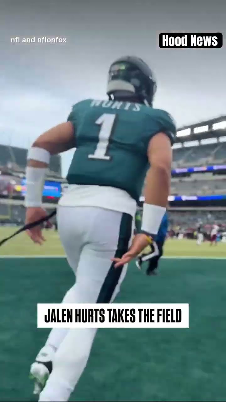 He takes the field #hoodnews #jalenhurts #eagles #NFL #sports #football #viralvideo #wow #how #us