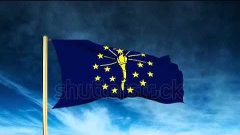 indiana flag slider style. Waving in the win with cloud background animation Stock video by
