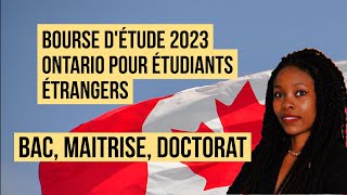 BOURSE DÉTUDE 2023 ONTARIO POUR ÉTUDIANTS ÉTRANGERS