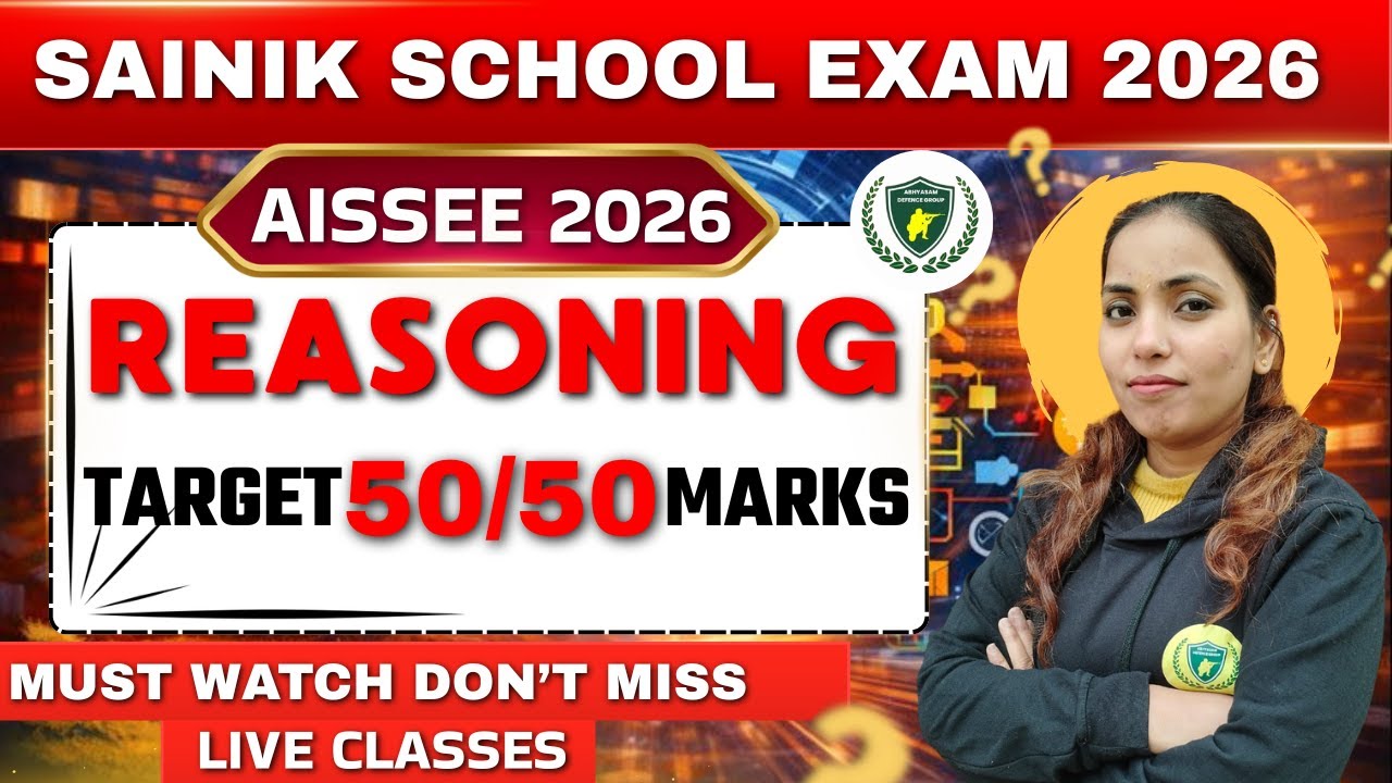 SAINIK SCHOOL EXAM 2026 | REASONING MARATHON | 6TH & 9TH |आज की तैयारी, कल की वर्दी | BY PREETI MAM