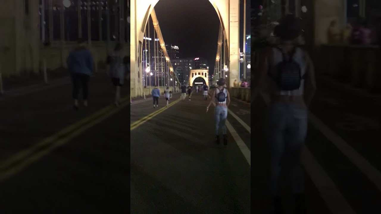 Post game walk across the Clemente Bridge 8/3/19