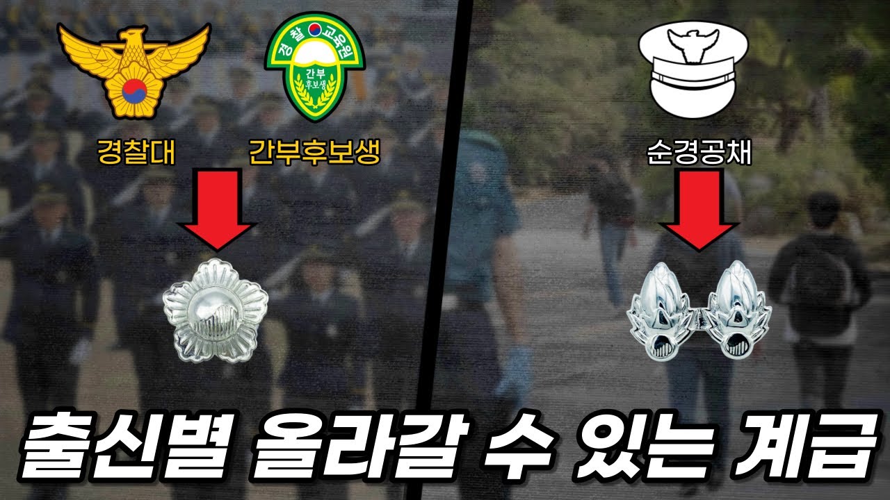 경찰출신별 올라갈 수 있는 최종계급(경찰대, 경찰간부후보생, 순경공채)