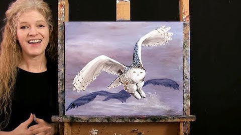 Learn How to Paint SNOW OWL with Acrylic - Paint and Sip - Fun Animal Portrait Step by Step Tutorial