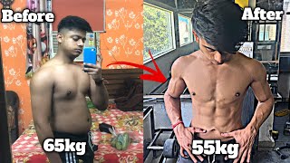 My 3 Months Dirty Bulk To Cut  natural Transformation (fat loss transformation)