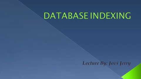 Basic Concepts in Database Indexing