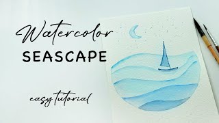 EASY Watercolor Seascape with Sailboat - MAGICAL Tutorial