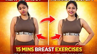 EASY exercises to reduce heavy breast size and uplift saggy breast in 3 months , No pushups 